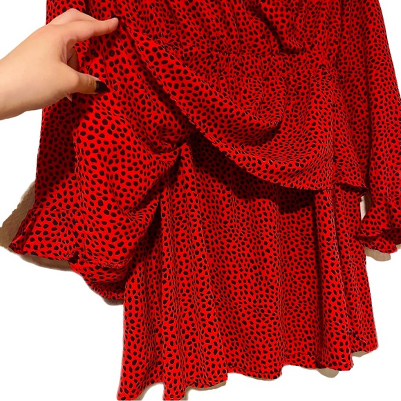 Fun & Flirt Red Ruffle Mini Dress - Picture 3 of 5